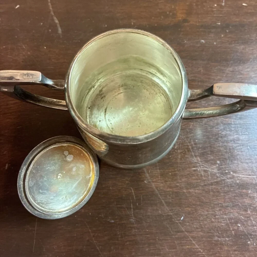 Vtg Silverplate Sugarbowl with Lid by Restoration Hardware India